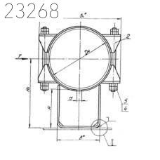 Опора неподвижная бугельная Т44.03 377х200 мм