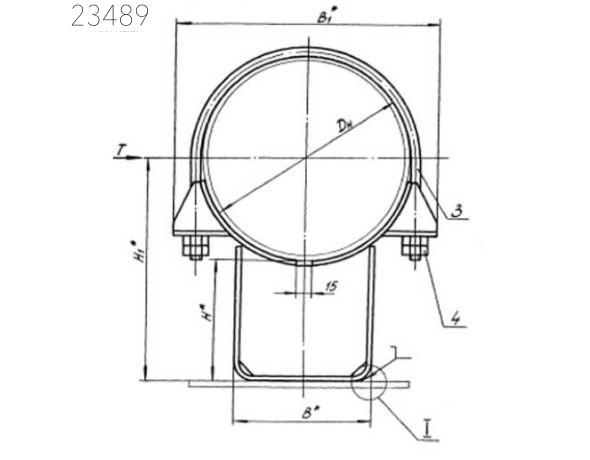 Опора неподвижная хомутовая Т12.18 159х200 мм