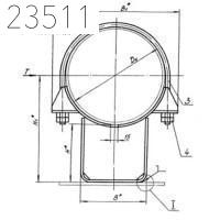 Опора неподвижная хомутовая Т12.10 108х100 мм