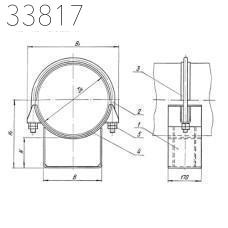 Опора скользящая хомутовая 219 мм 7,1 кг ТС-626.00.000-012