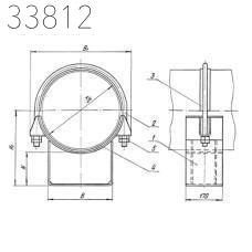Опора скользящая хомутовая 159 мм 6,2 кг ТС-626.00.000-007