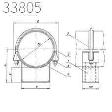 Опора скользящая хомутовая 108 мм 3,6 кг ТС-626.00.000